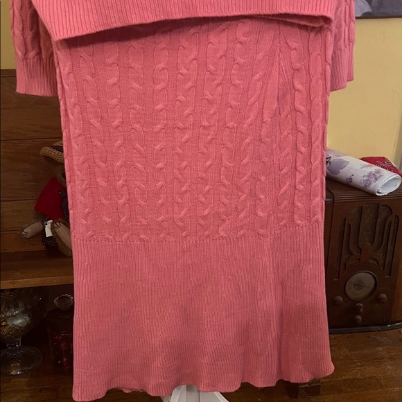 Women's Pink Cable Knit Sweater - Picture 2 of 3